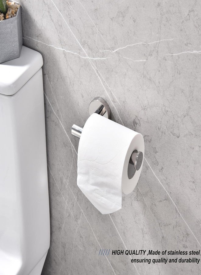 TASTOS Polished Chrome Toilet Paper Holder SUS304 Stainless Steel, Modern Round Tissue Roll Holders Wall Mount, Toilet Paper Roll Dispenser Bathroom 5 inch TP Holder for Kitchen Washroom - Image 2